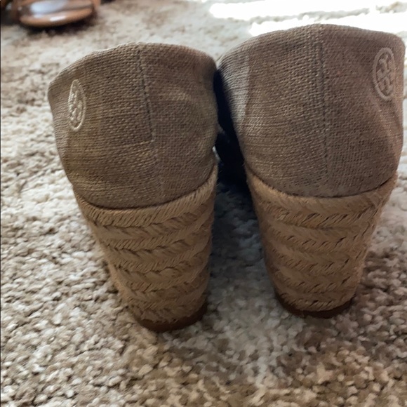 Tory Burch Tan/Gold Wedge Sandals - Picture 2 of 5